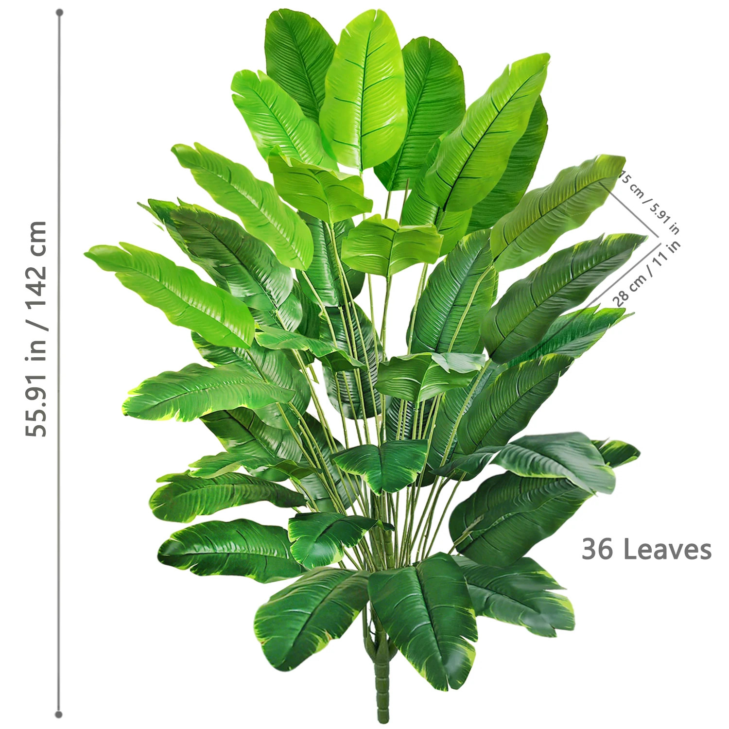 65-90-125Cm Large Tropical Palm Tree Fake Banana Plant Leaves Real Touch Strelit