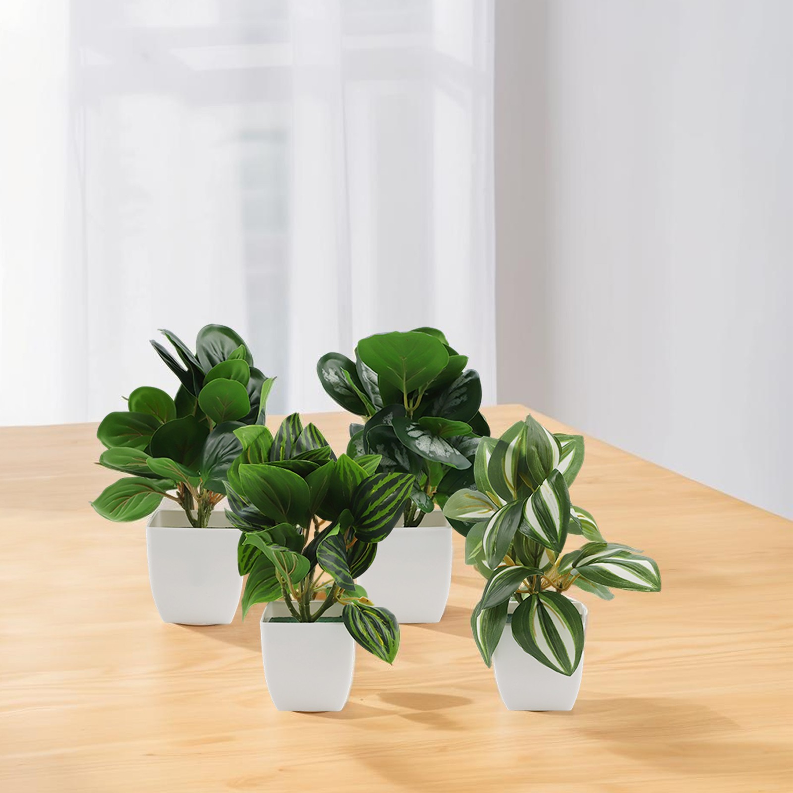 Artificial Potted Plants for Indoor Use Set of 4 for Living Room and Bedroom
