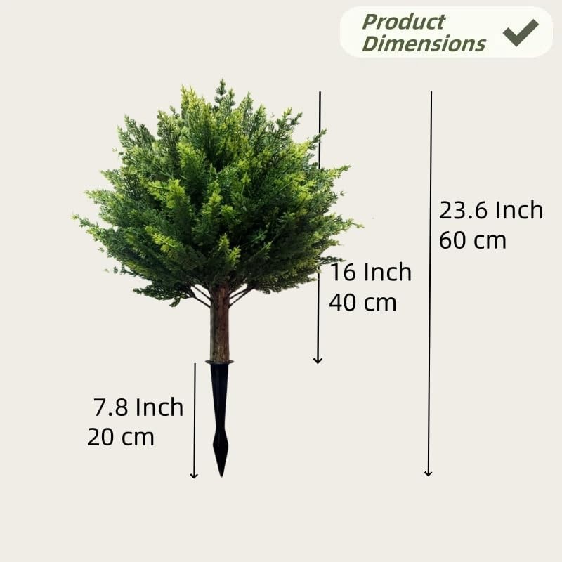 Weather Resistant Cedar Topiary Set for All-Season Outdoor Charm – 23.6″ Each