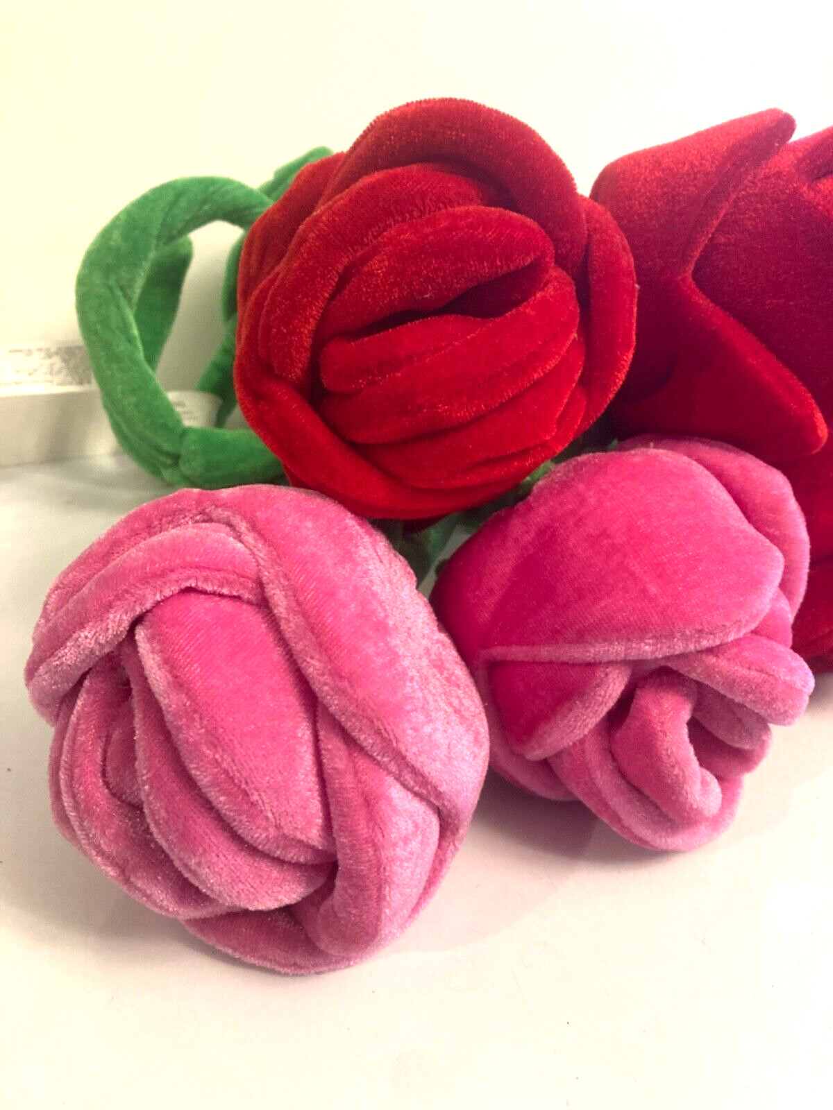 22″ Wired Bendable Long Stem Plush Fabric Rose Red Pink Gifts Pick One