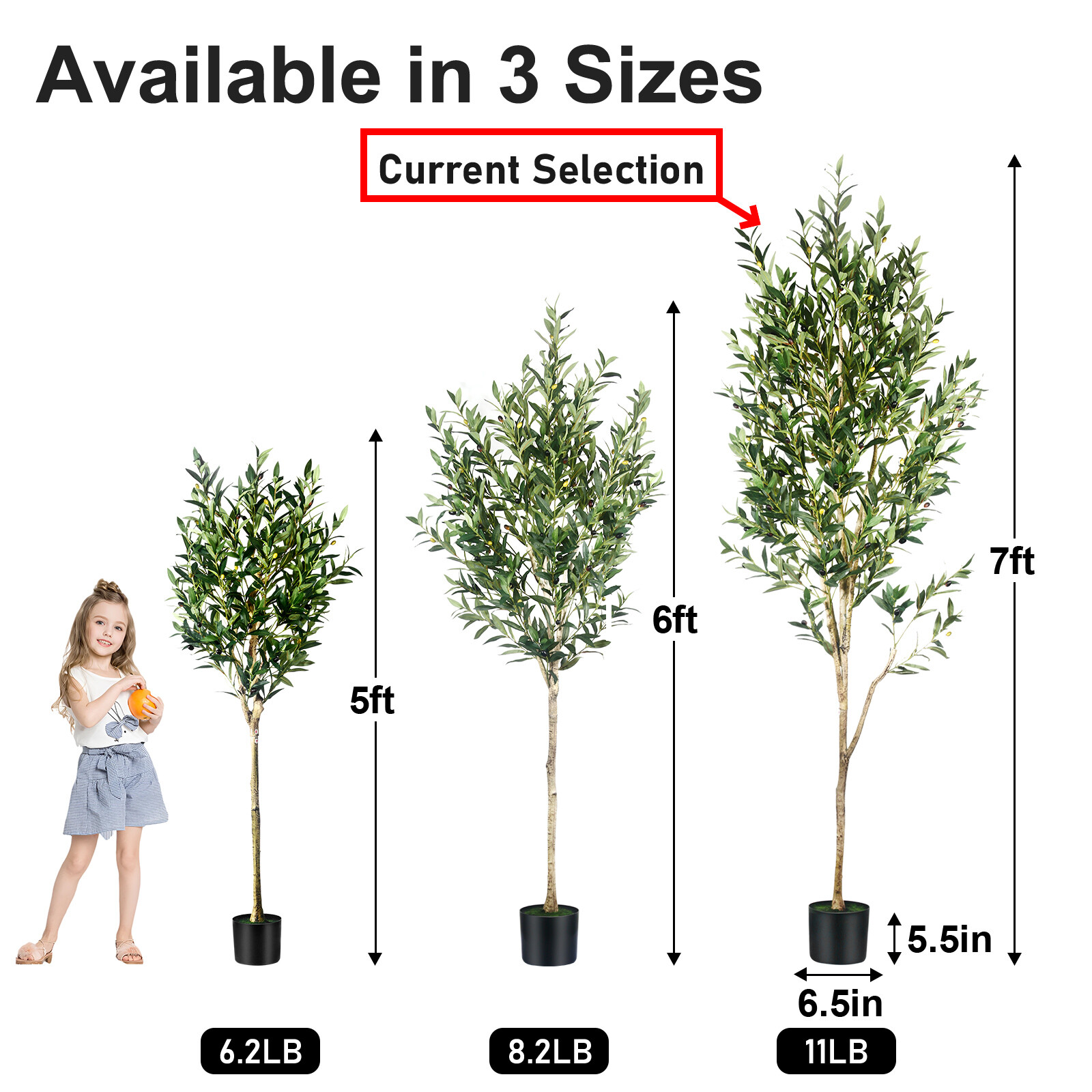7FT Tall Large Faux Realistic Olive Trees Artificial Olive Tree For Indoor Room