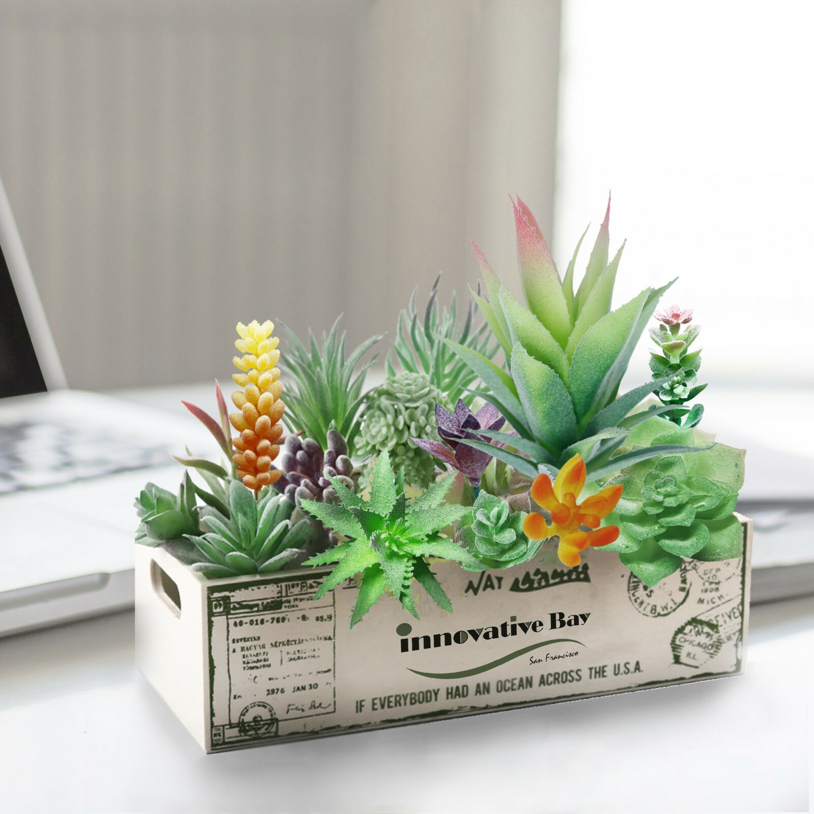 Artificial Succulent Plants Faux Assorted- 16 pc Unpotted Faux Succulent Plants
