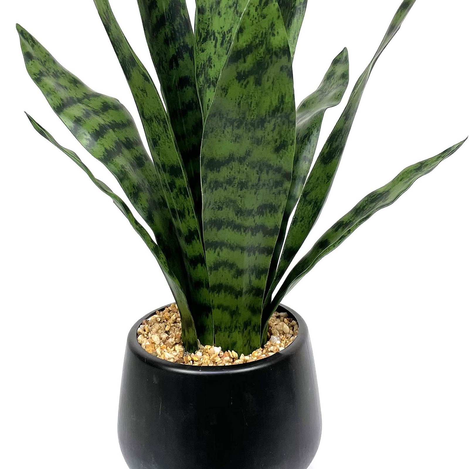 Ollain Artificial Snake Plant with Potted 23.6″ Fake Plastic Sansevieria Faux…