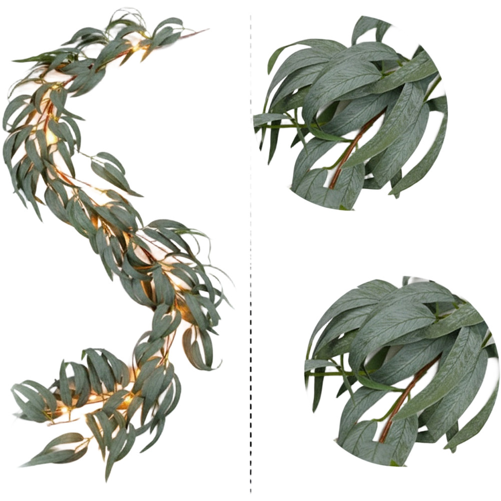 Artificial Eucalyptus Leaves Vine Rattan Fake Greenery for Wedding Table Home