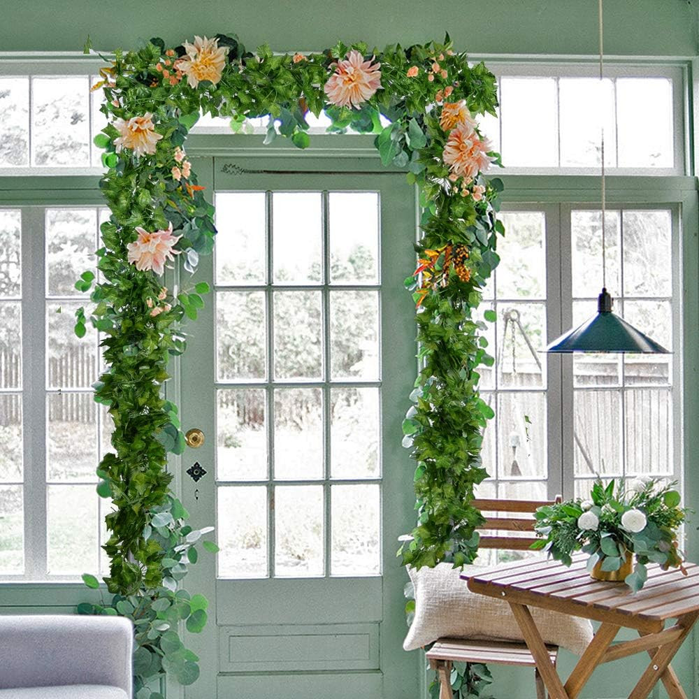 84 pies 12 guias hiedra artificial hojas decoracion pared boda jardin verde