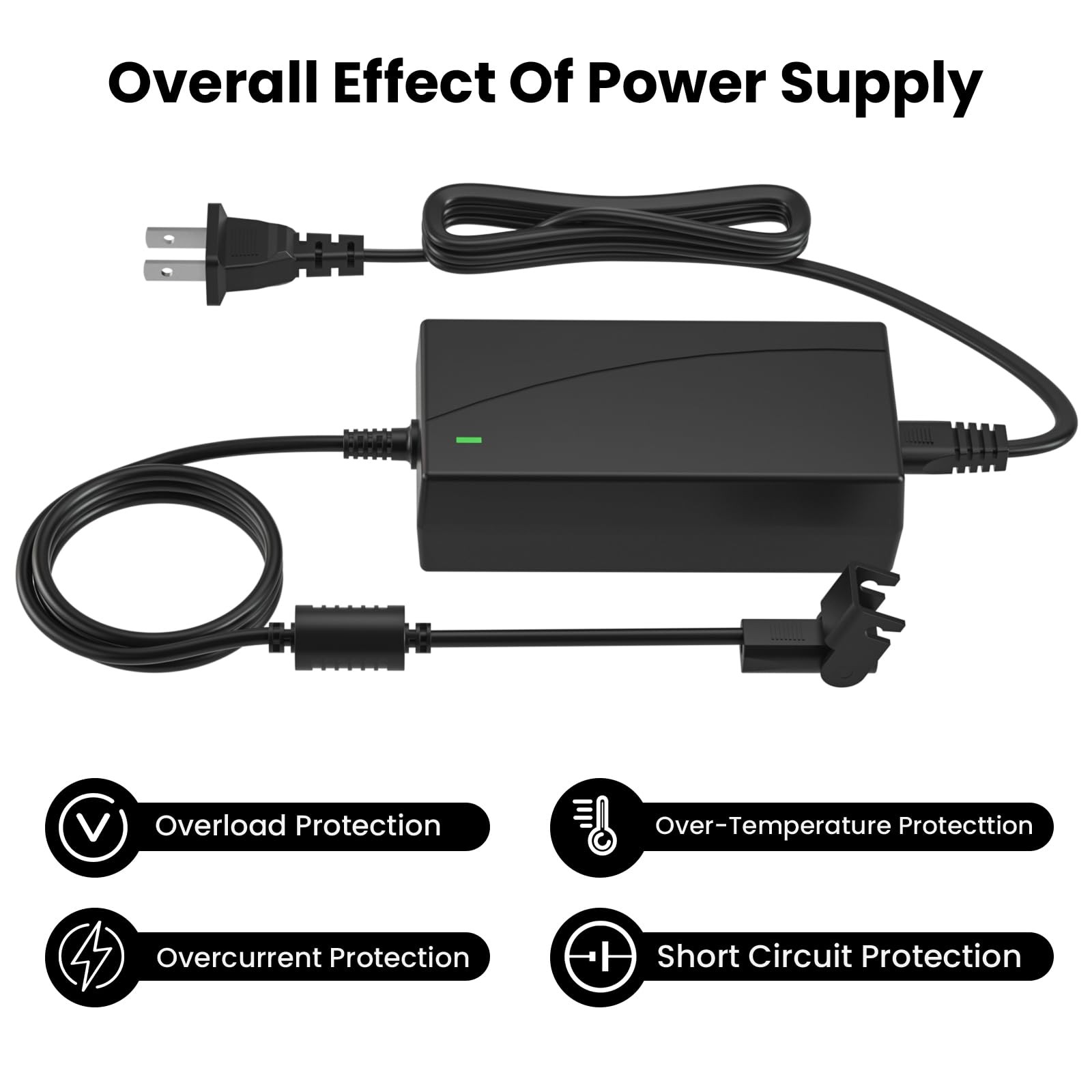 Universal Power Cord for Recliner Chair,29V 2A AC/DC BLACK