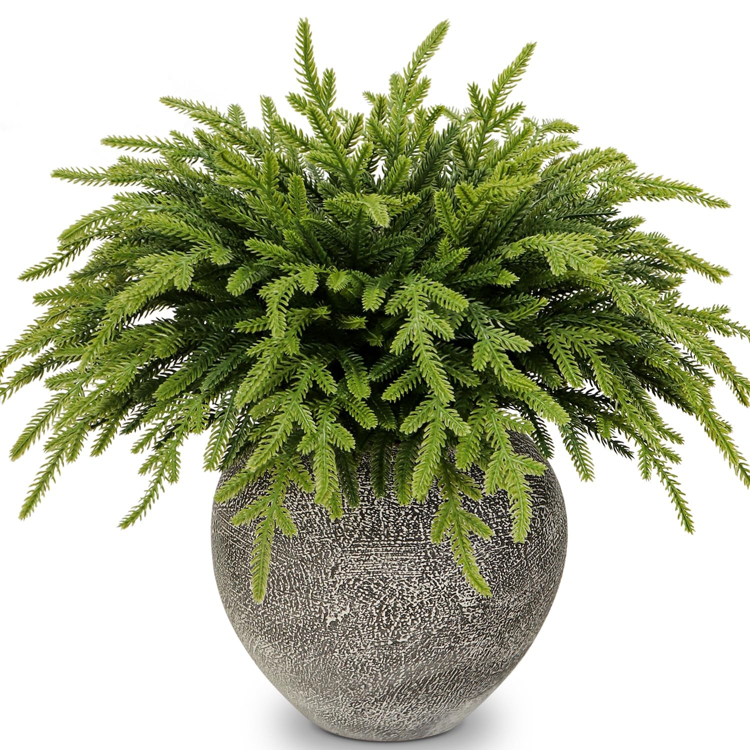 30 Pcs Christmas Real Touch Norfolk Stems, 15Inch Artificial Pine Branches Faux