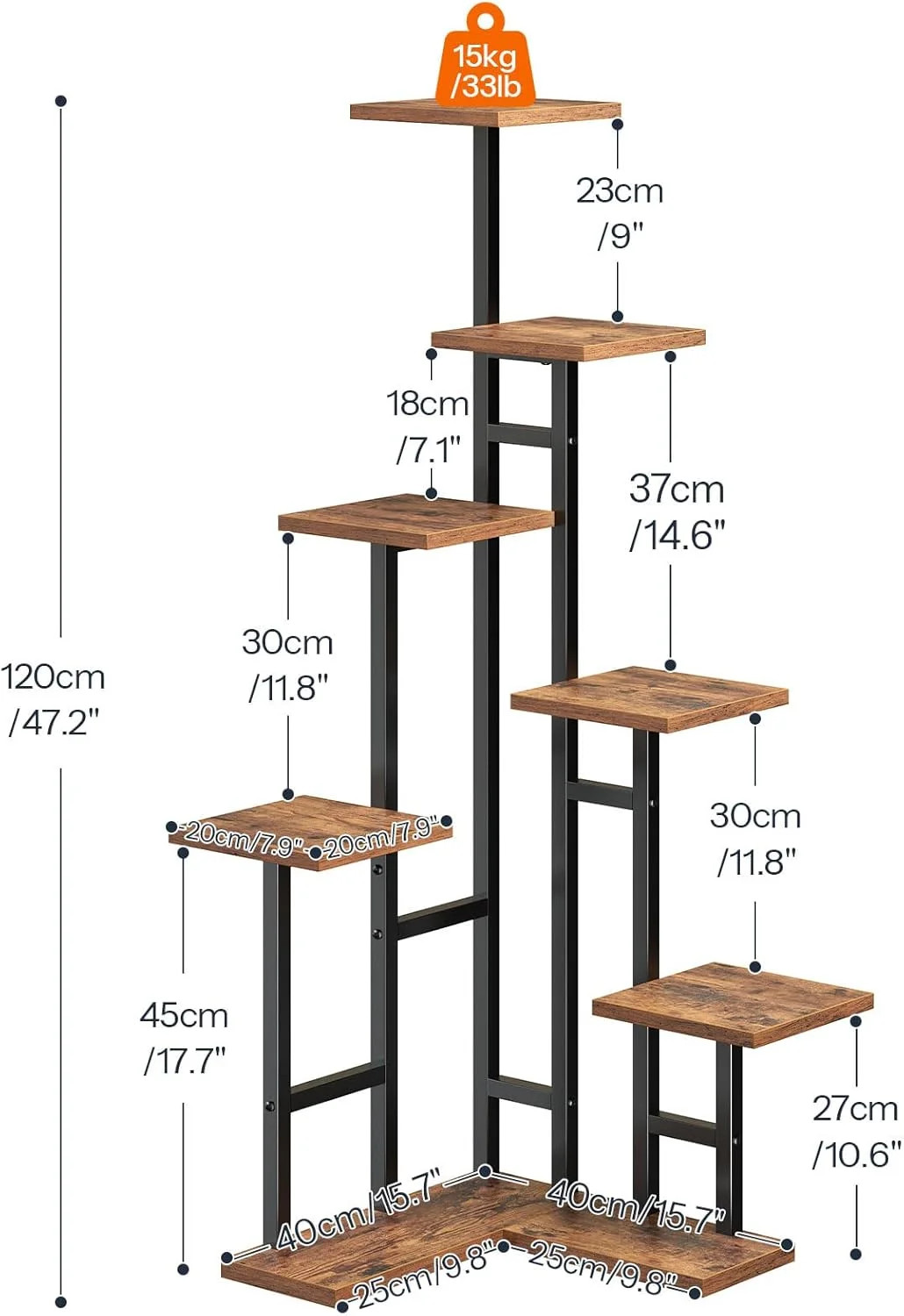 HOOBRO Corner Plant Stand Indoor, 7-Tier Plant Shelf for Multiple Indoor Plants,