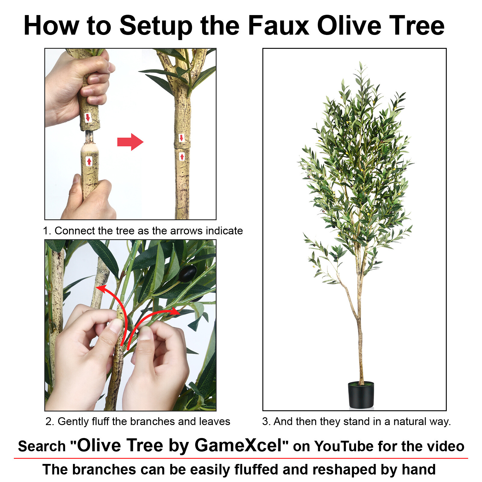 Artificial Olive Tree Faux Realistic Olive Trees with Branches and Fruits Decor
