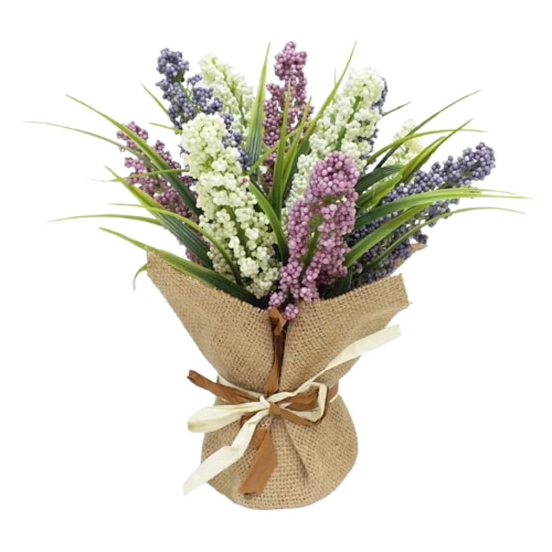 Flower Bundle with Burlap Wrap for Decorative Accents, 1 Piece