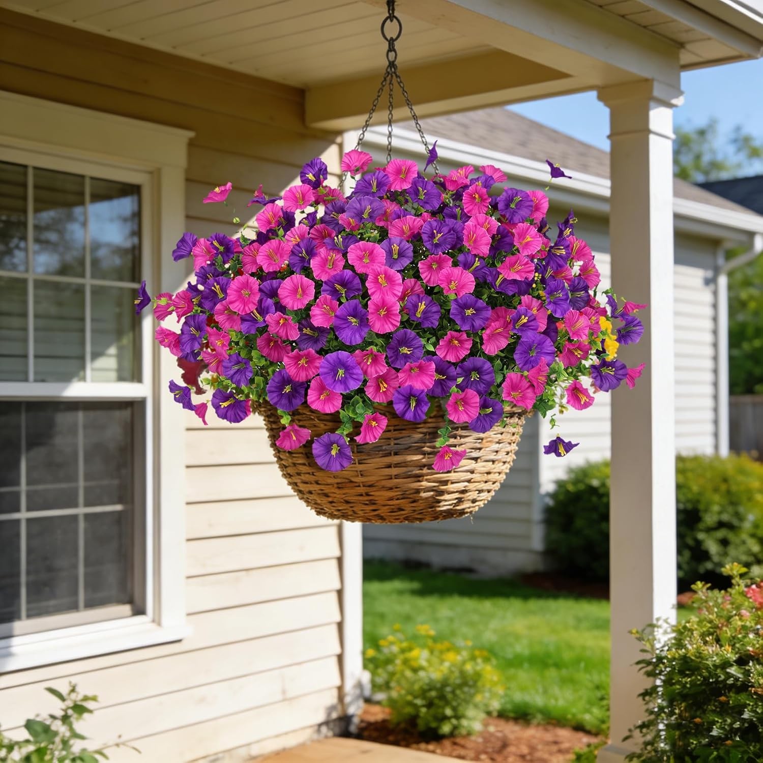 Artificial Flowers for Outdoors 16 Bundles Mix Color Silk Fake Flowers Morning
