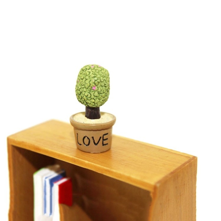 Mini Artificial Potted Plant Dollhouse Miniature Flower Home Desk Decor Love