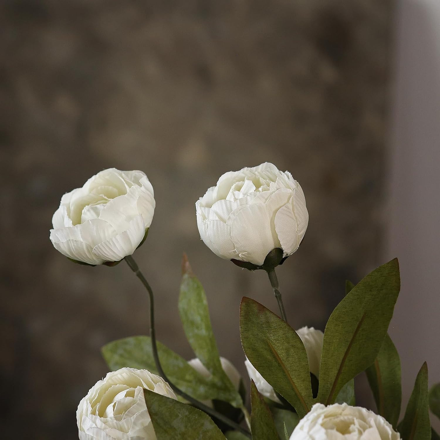 12 Pcs Faux Silk Peony Artificial Flowers for Vase -27″, Bulk Fake Peonies Branc
