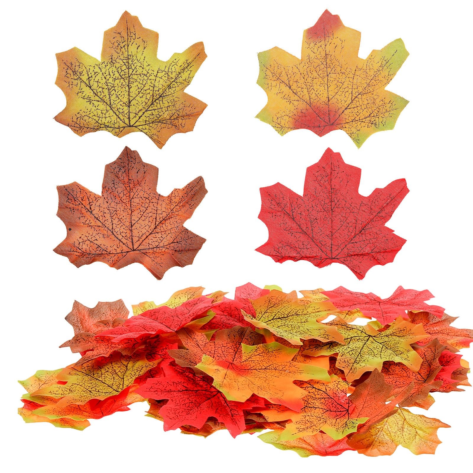200 Pcs Fake Fall Leaves, Realistic Fall Leaves for Crafts Colorful Artificia…