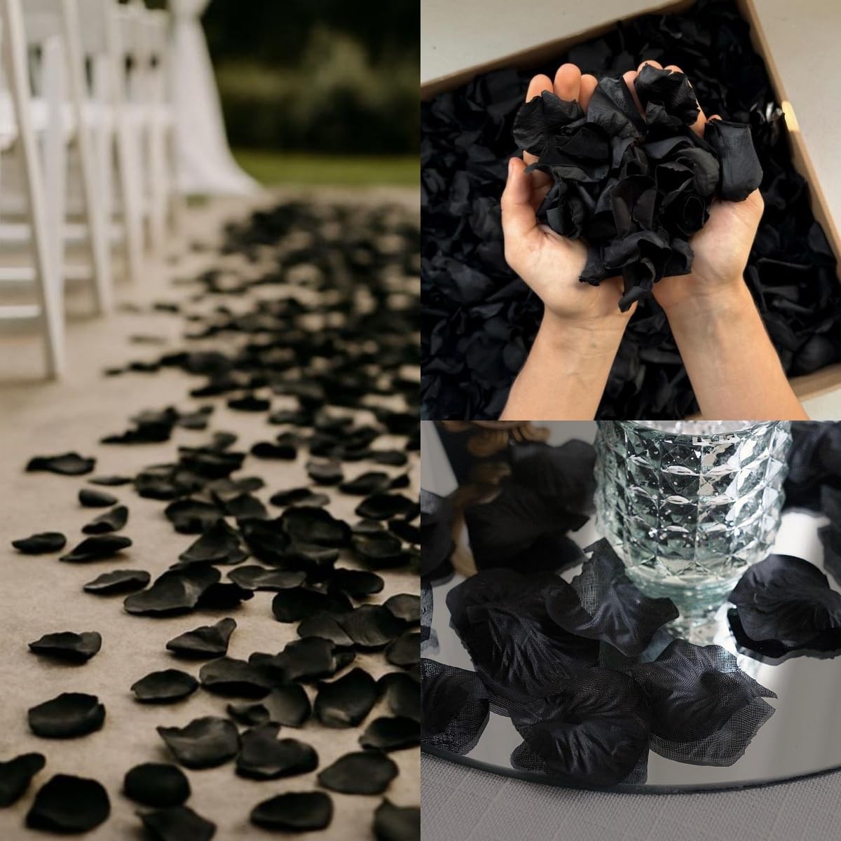 1000 PCS Fake Rose Petal Black Artificial Flower Valentine Hotel Party Decor
