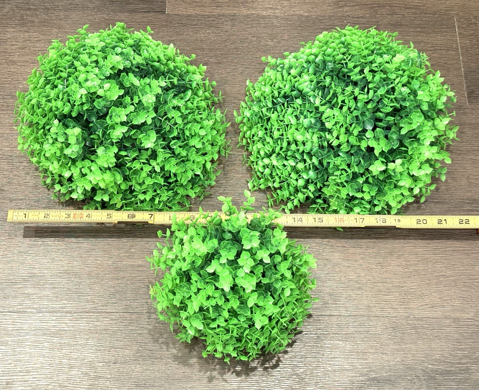 New Lot of 3 Faux Boxwood Topiary Balls 6″ H Greenery Orbs Planter Fillers Set