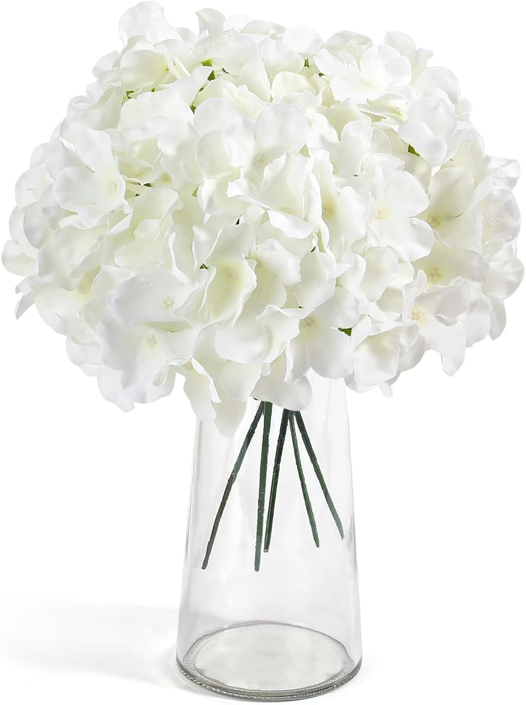 64 PCS Ivory Silk Hydrangea Flowers with Stems for Wedding & Party Decor