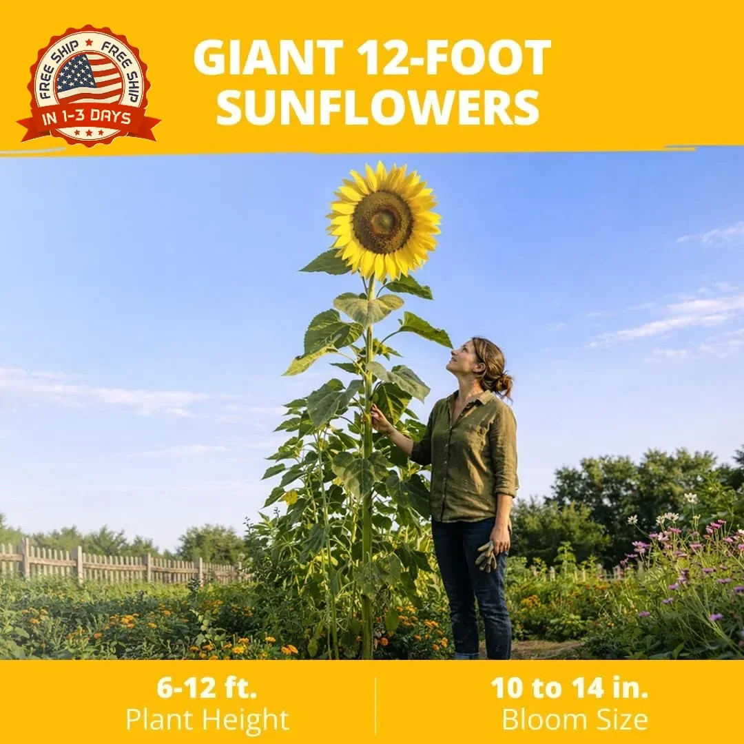 Giant Mammoth Sunflower Seeds for Planting 520+ Heirloom High Germination for Ga