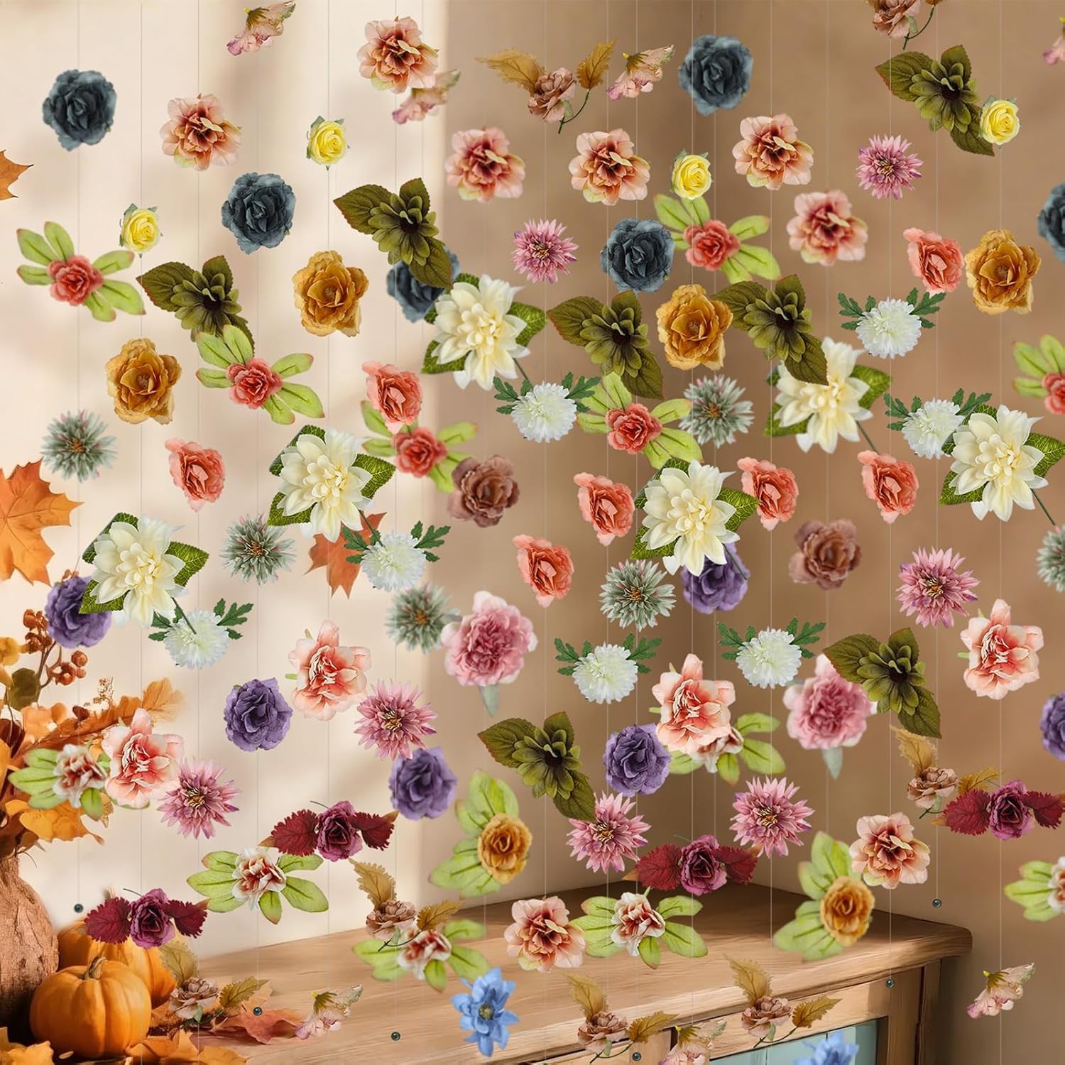 6 Pcs 35.4 ft Flower Garlands Artificial Wildflower Vines Floral Backdrop