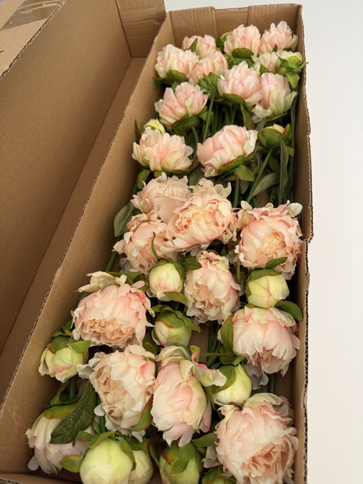 22.5″ LONG FAUX PEONY STEM FLOWER IN COLOR SERIES CREAMS / BLUSH / PINKS / PEACH