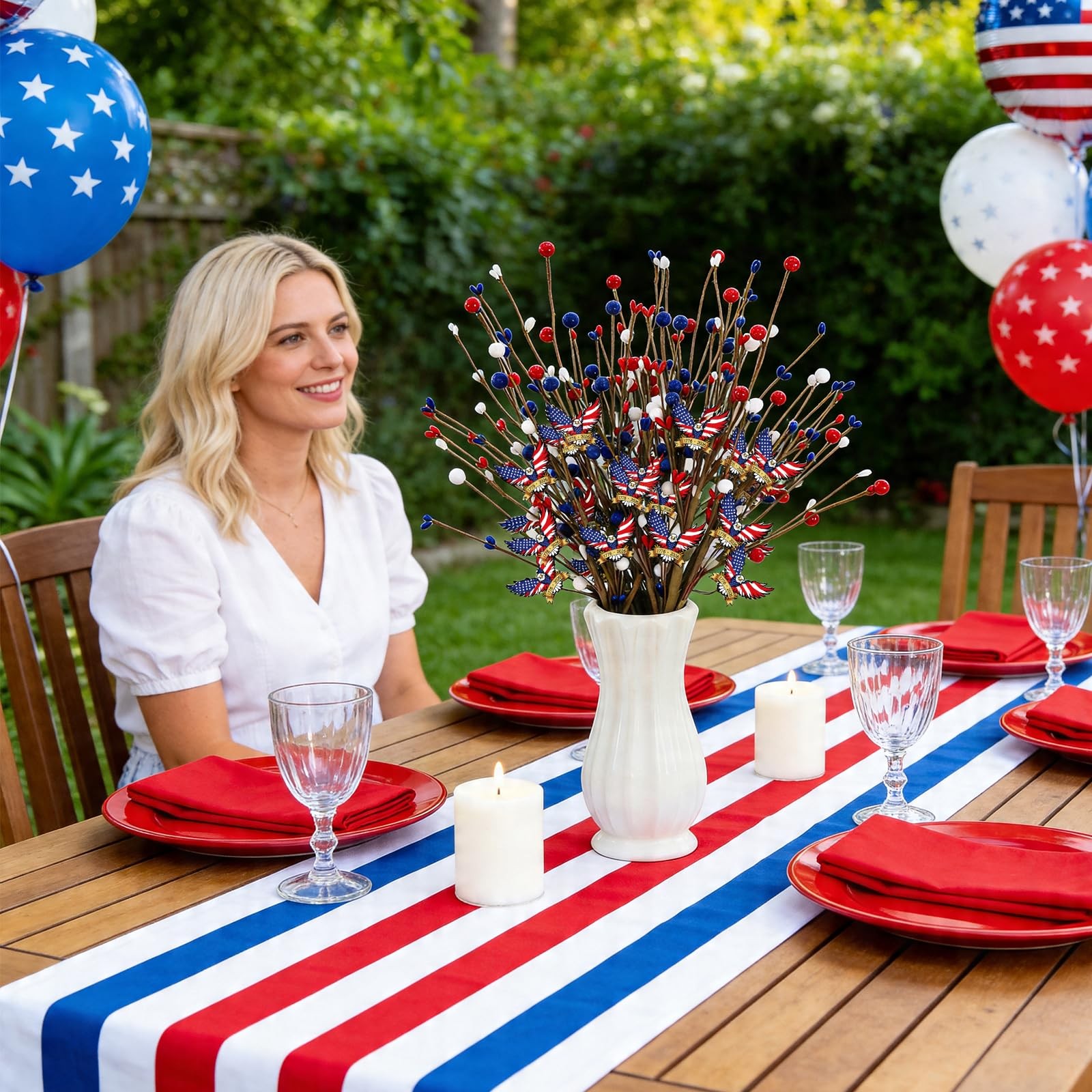 4 Pcs 250th Anniversary 4th of July Decorations Table Centerpieces, 17.7in Pa…