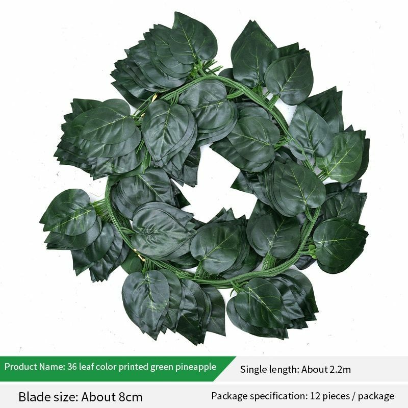 12pcs Artificial Plant Green Leaf Garden Wall Hanging Leaves Outdoor Decoration