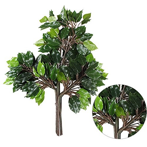 GTIDEA 12 Pcs Ficus Tree Leaves Branches Artificial Assorted Colors , Sizes