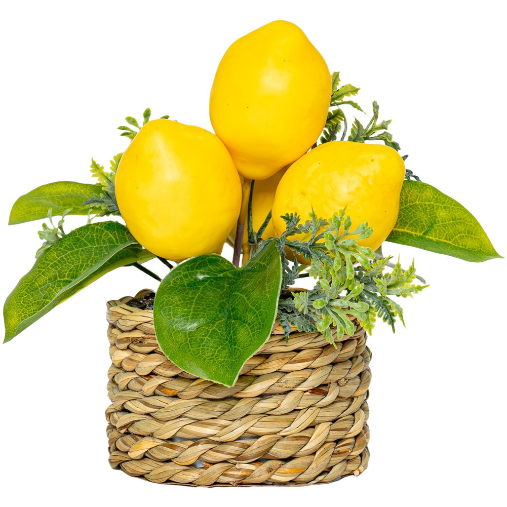 15cm Plastic Lemon Tree Artificial Potted For MINI Plant for Home Office Shelf