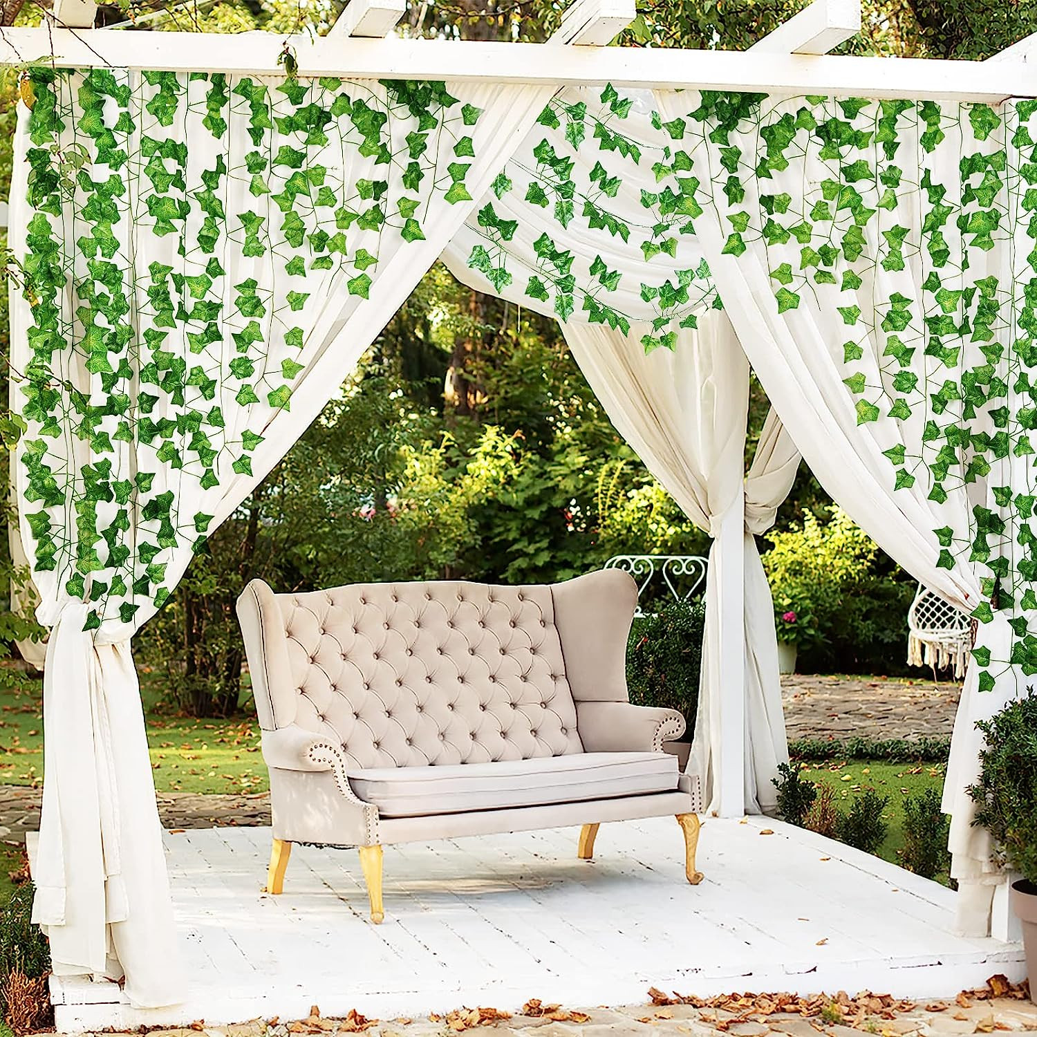 12 Pack 86 FT Artificial Ivy Garland, Fake Ivy Leaf Plants Vine Greenery Garland