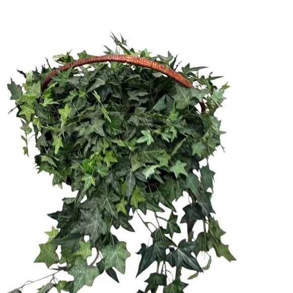 Set Of 2 Gold Leaf Collection Silk Artificial English Ivy Basket