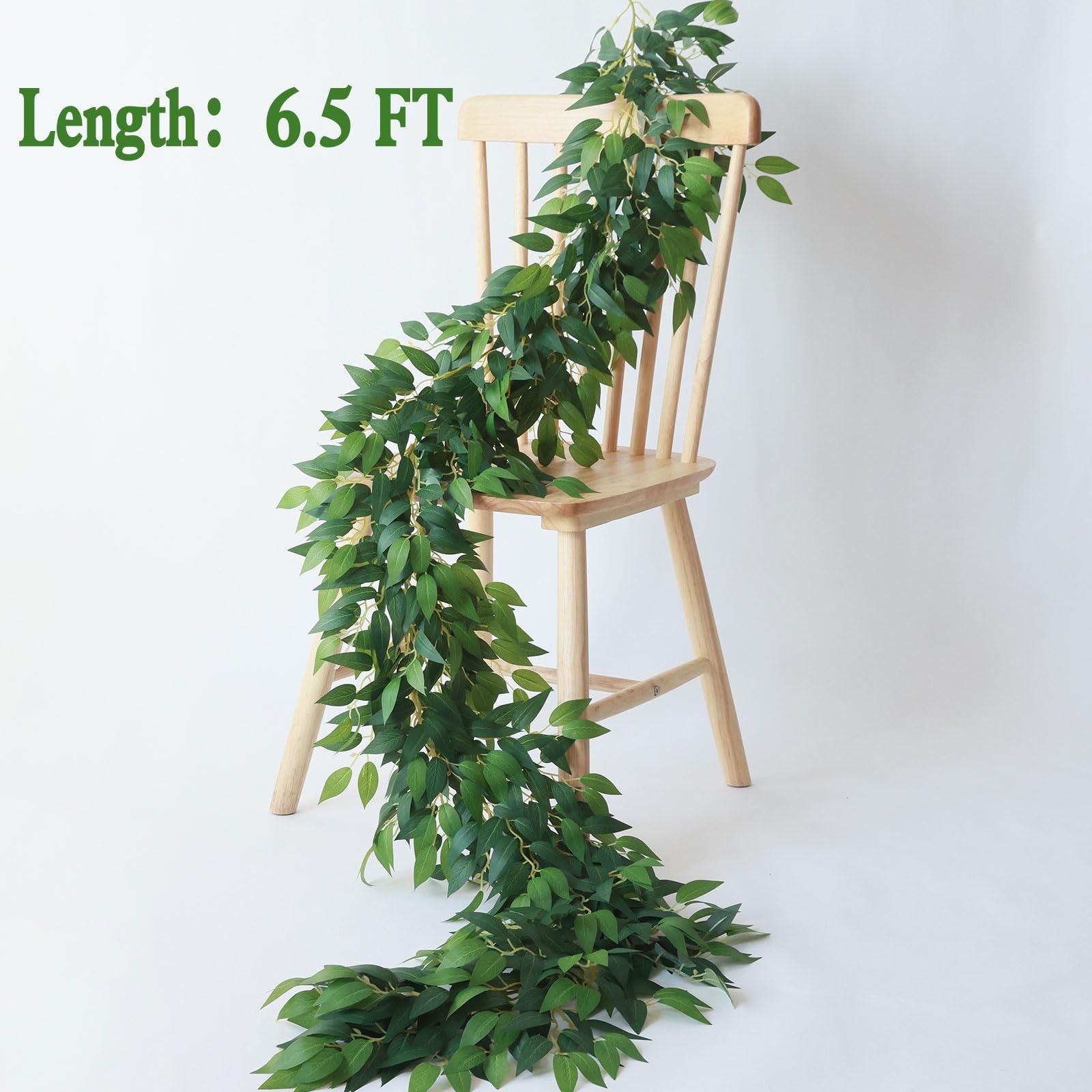 Artificial Vines Garland 6.5 Feet Faux Italian Ruscus Vine Greenery Garland S…
