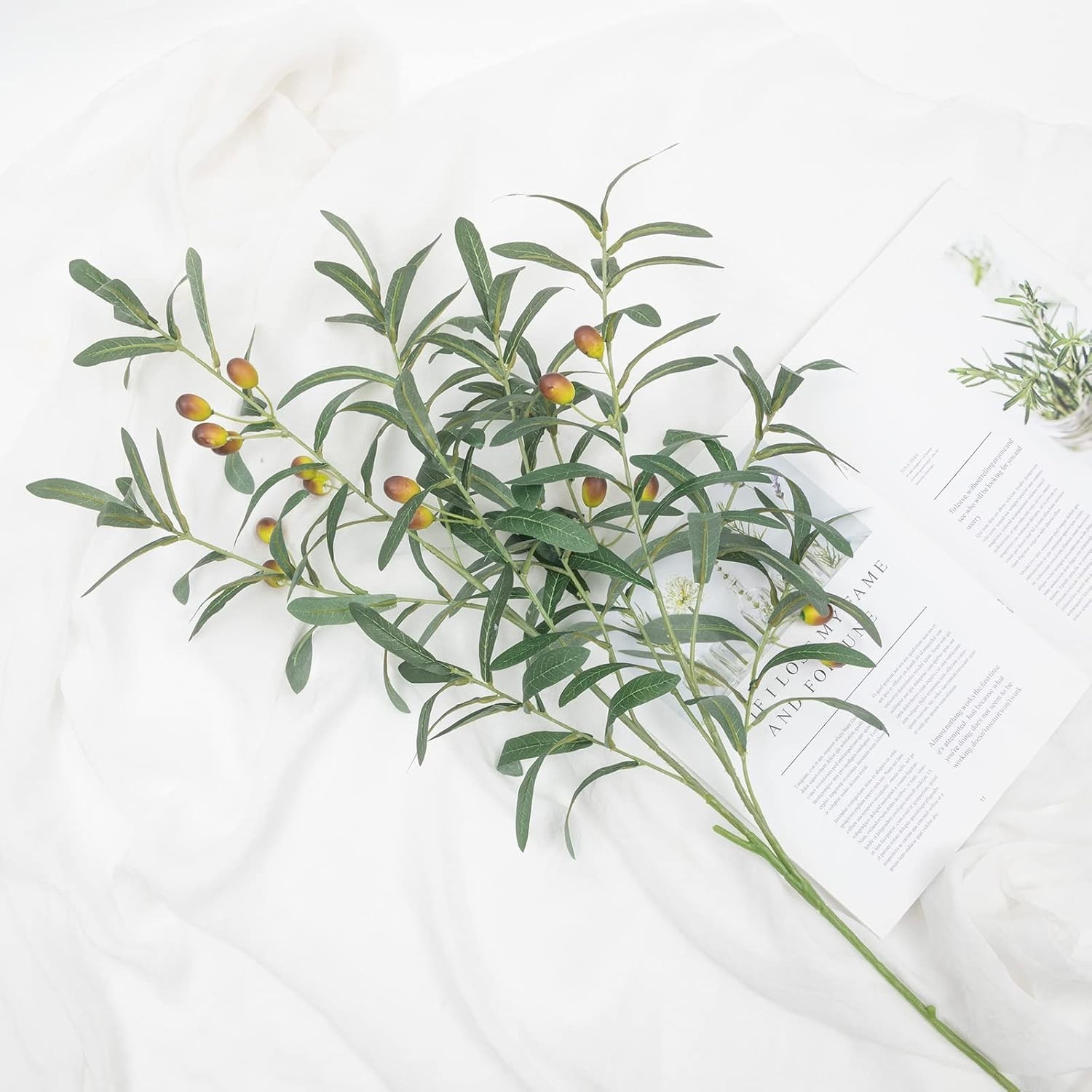 Long Greenery Stems Faux Olive Tree Branches