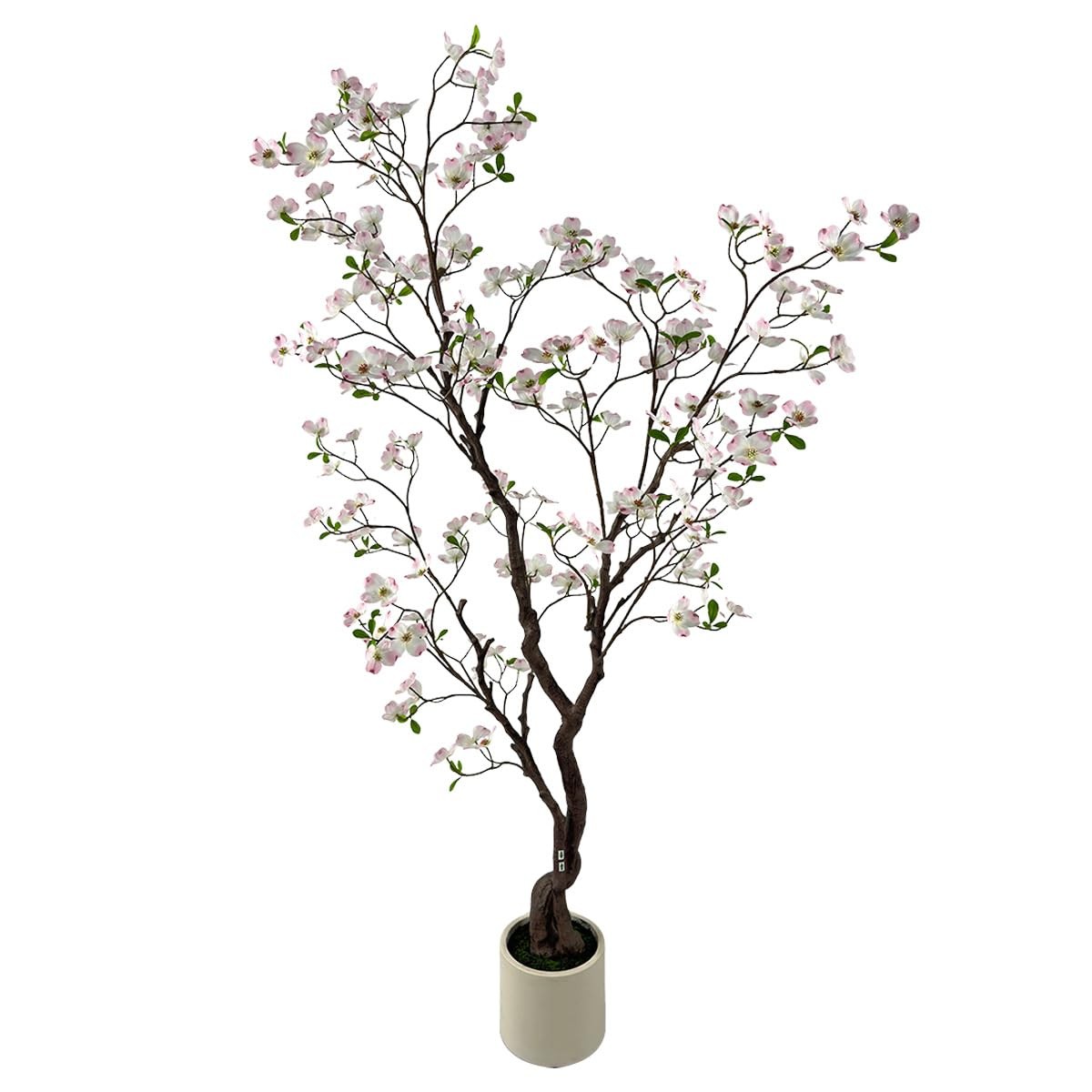 6.2ft Artificial Pink Dogwood Potted Tree