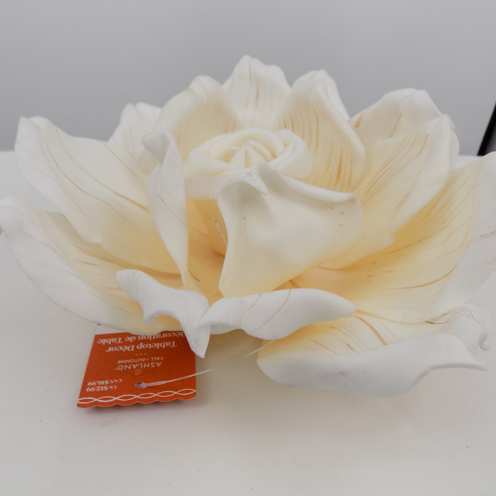 Ashland Blush Romance Cream Color Rose Flower Tabletop or Hanging Decor Foam 9″