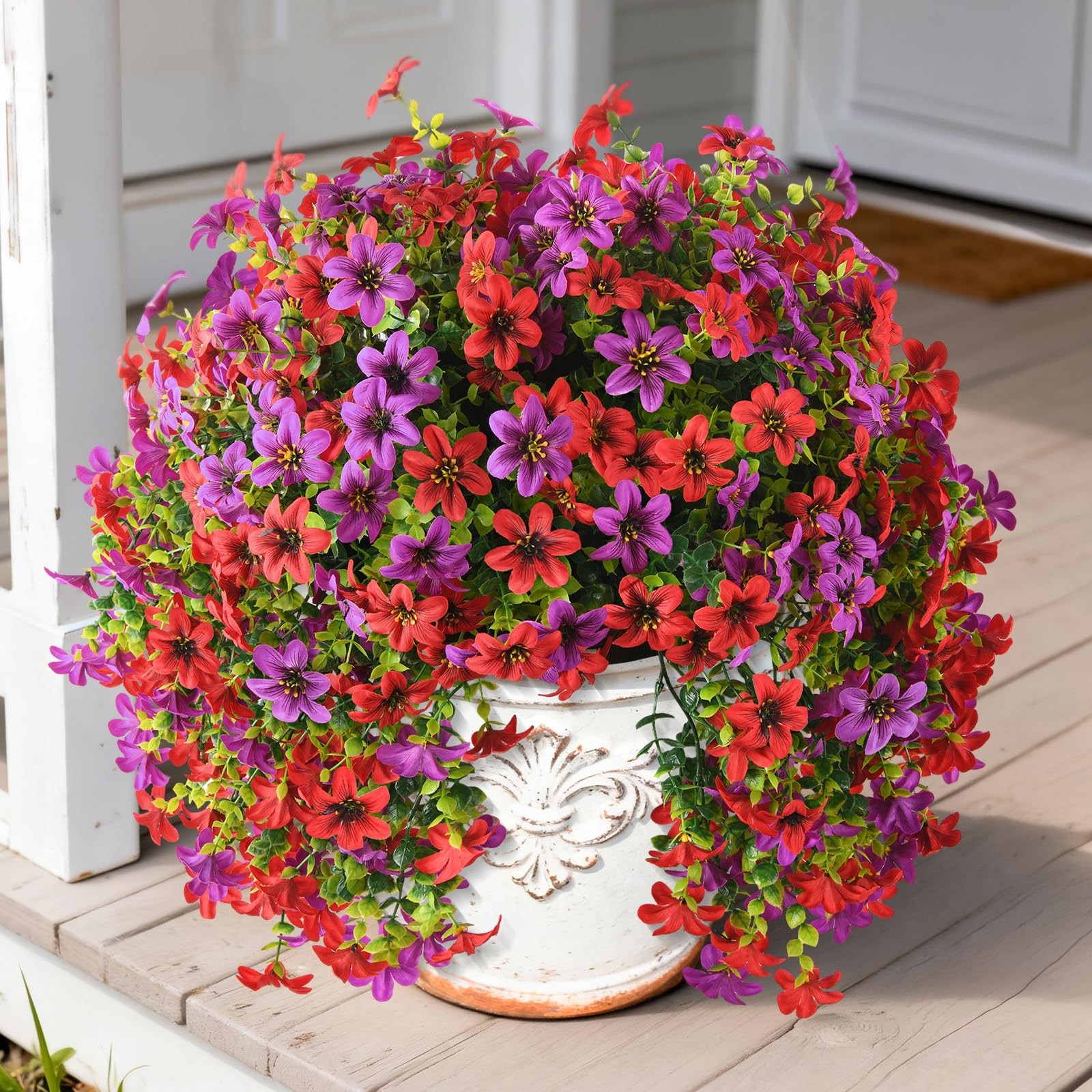 Artificial Flowers for Outdoor Faux Hanging Plants Spring Summer Decoration 2…