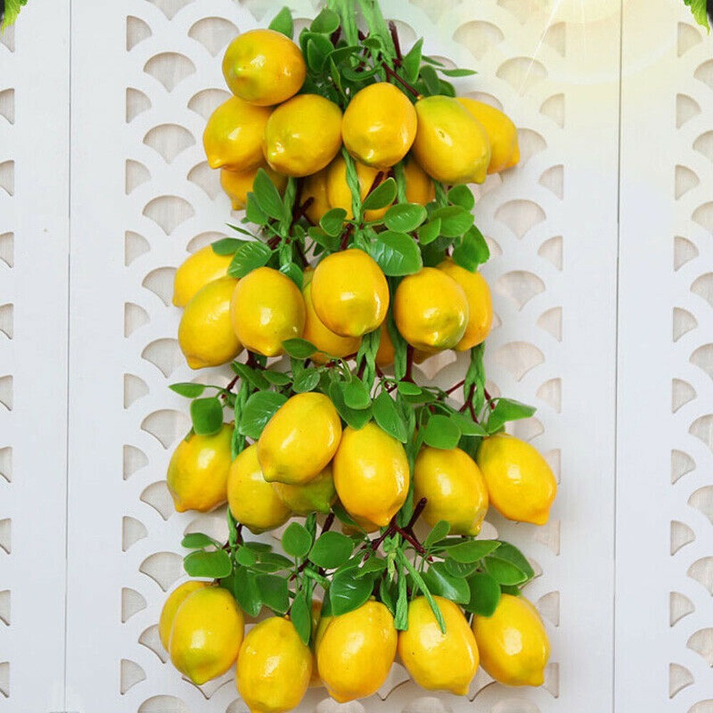 Simulat Artificial Lemon String Fake Fruit Disply Wall Hanging Home Party Decor