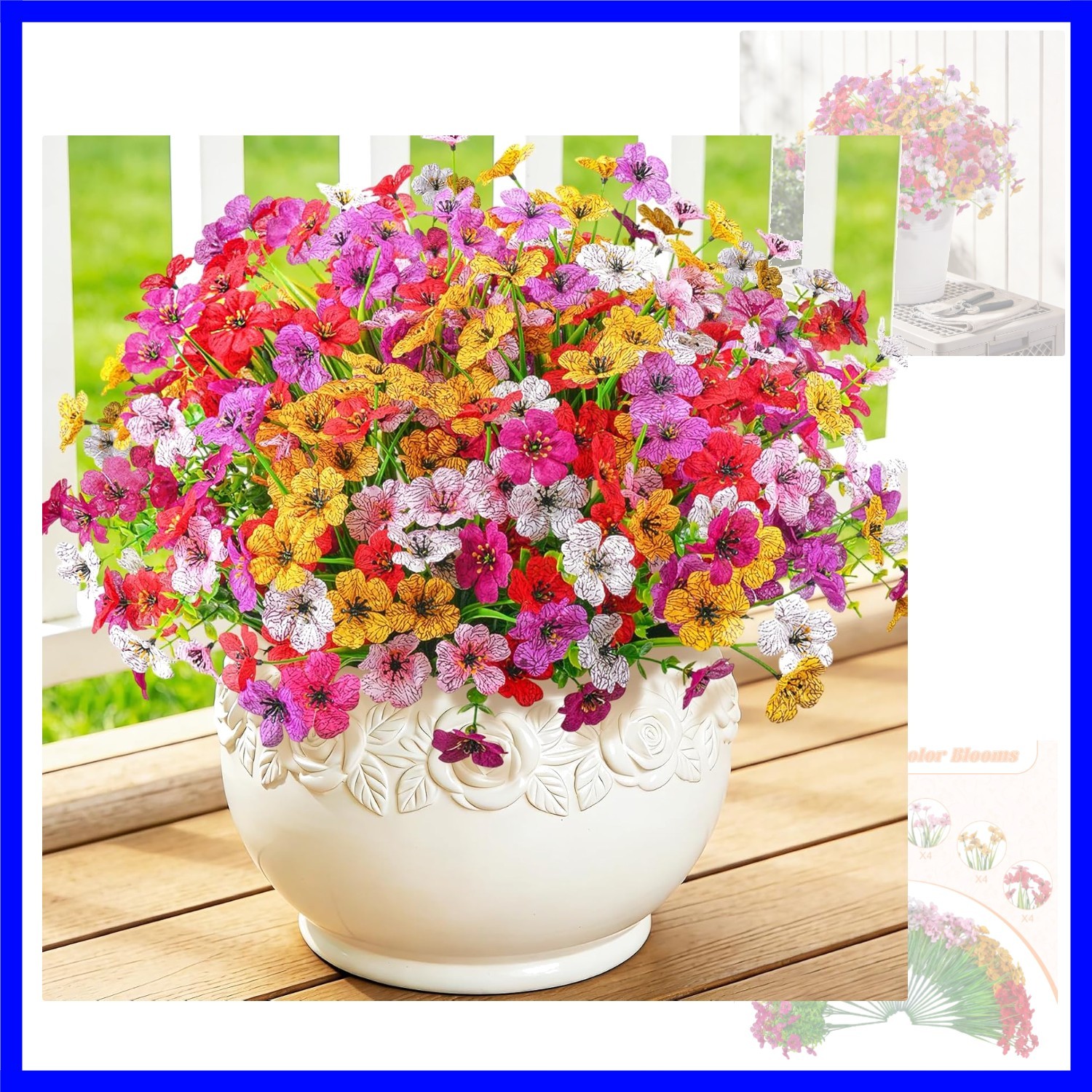 24 Bundles Artificial Flowers for Outdoor Decoration, Fake Flowers No Fade UV…