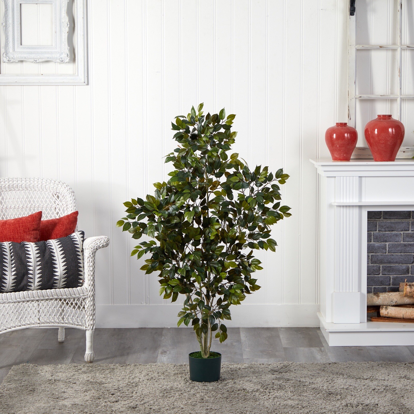 4ft Ficus Artificial Tree with 950 Lvs Home Office Decor. Retail $92
