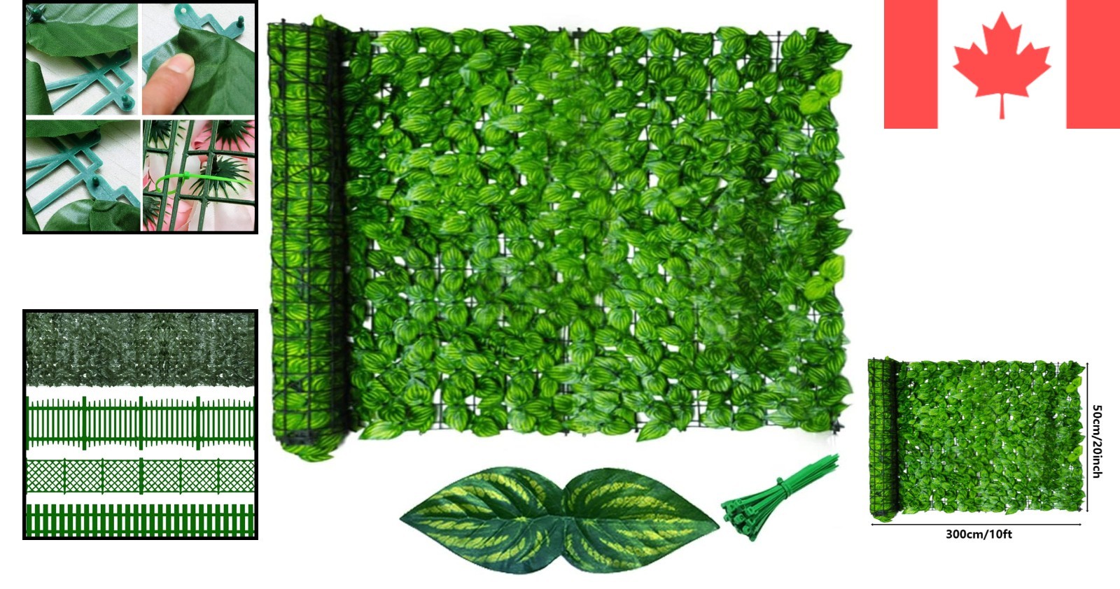Elegant 9.6″x8″ Artificial Ivy Hedge – UV-Resistant Privacy Barrier for Gardens
