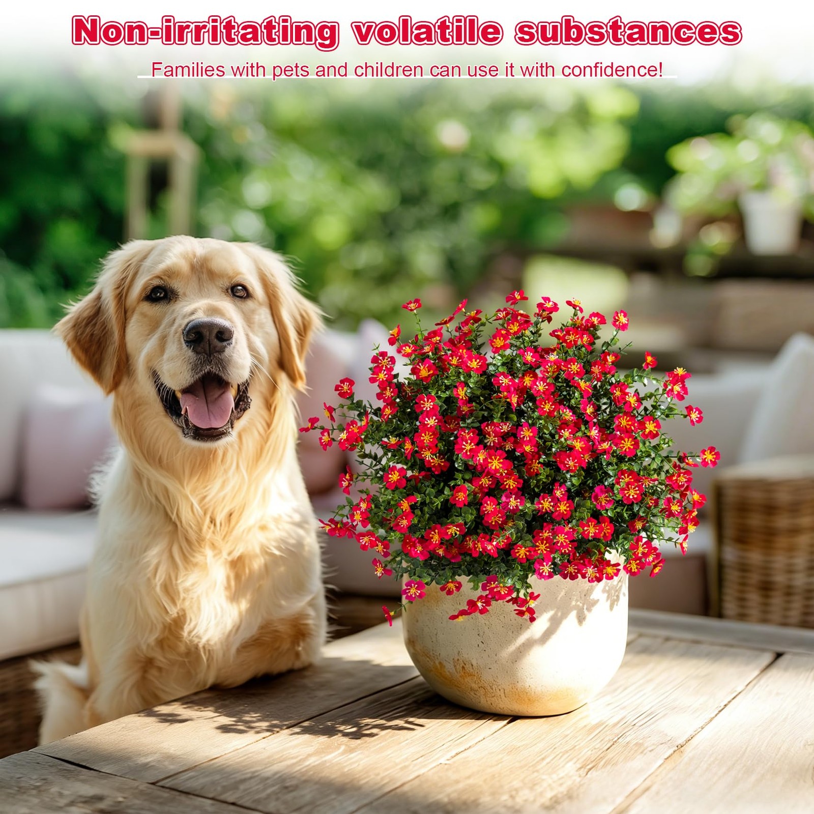 Afcvkc 12 Pack Real Touch Artificial Flowers Outdoor Fake Plastic Flowers Fau…