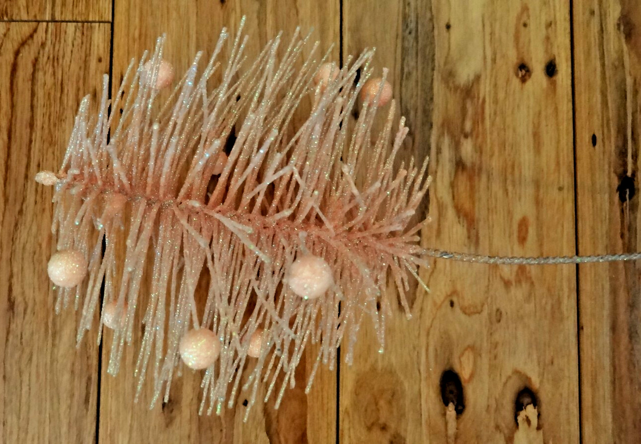 Set of 5 Pastel Bristle Brush Floral Picks 19” Iridescent Glitter Spring Decor