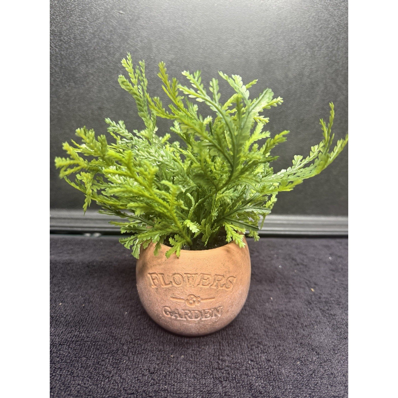 Pure Garden Set of 3 Artificial 8 inch Greenery Plants in Flowers Garden Pots