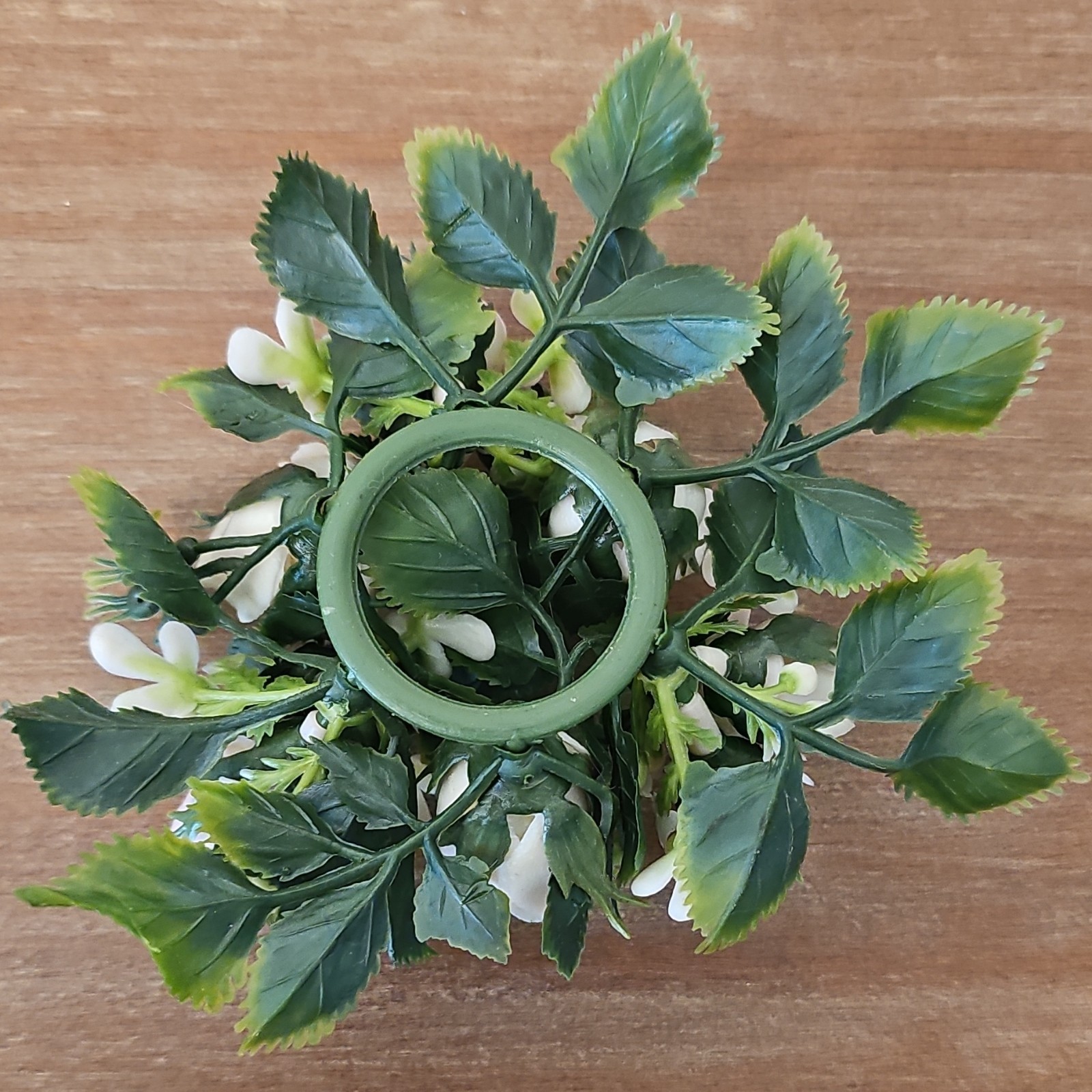 Artificial Rose Floral Arrangement Centerpiece with Cream Roses and Green Leaves