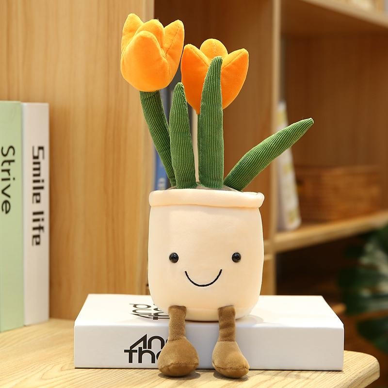 30cm Artificial Flower Plush Toy Green Plants Bloom Cactus Sunflower Cactus Soft