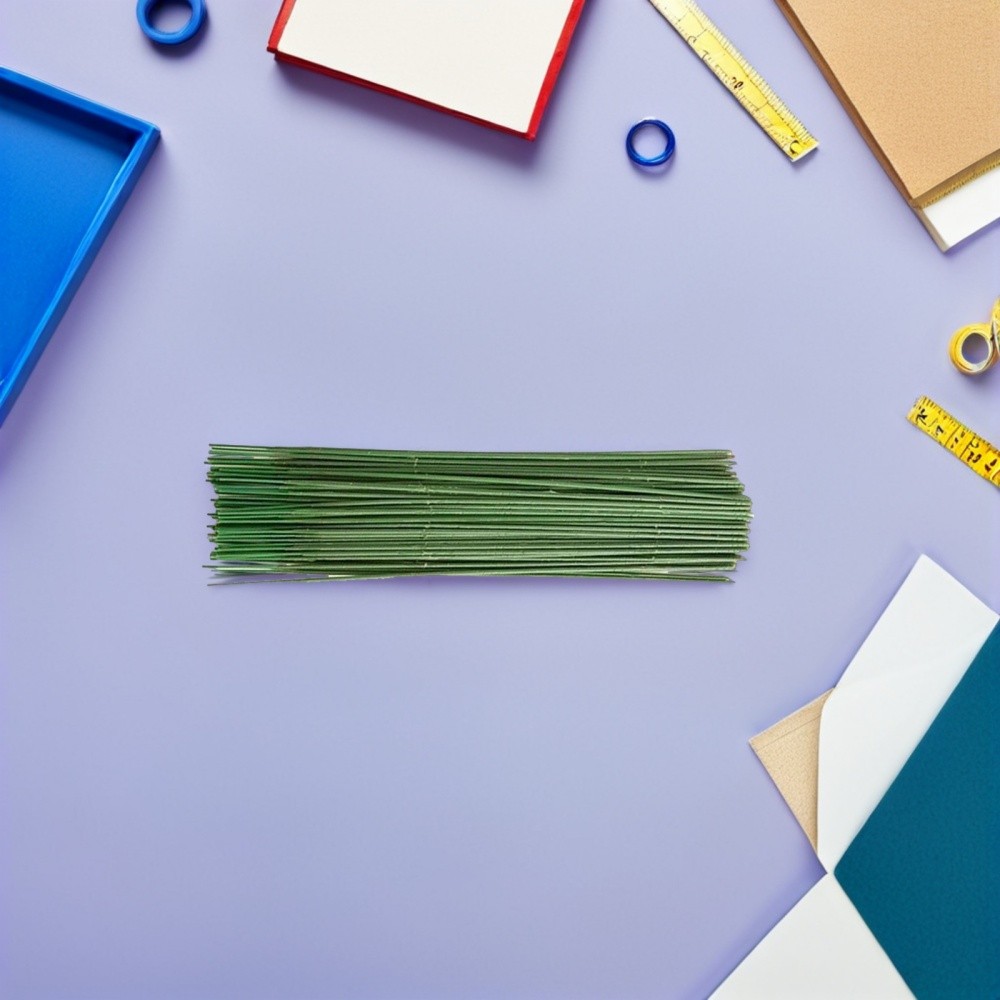 100Pcs Flexible Plastic Flower Rods Dark Green for Wedding and Home Decor