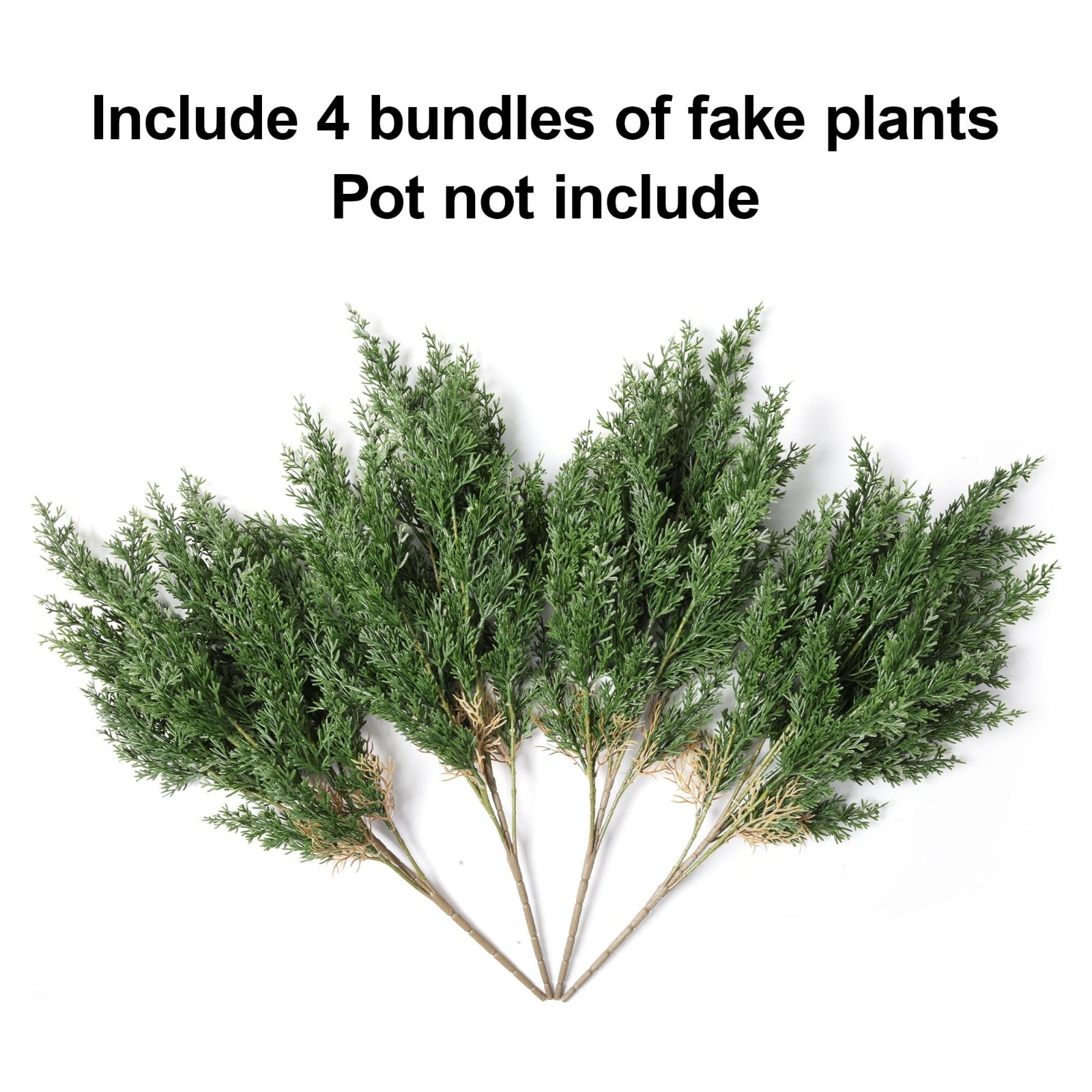 4 Bundles Realistic Cedar Stems – UV Resistant Artificial Greenery for Outdoor D