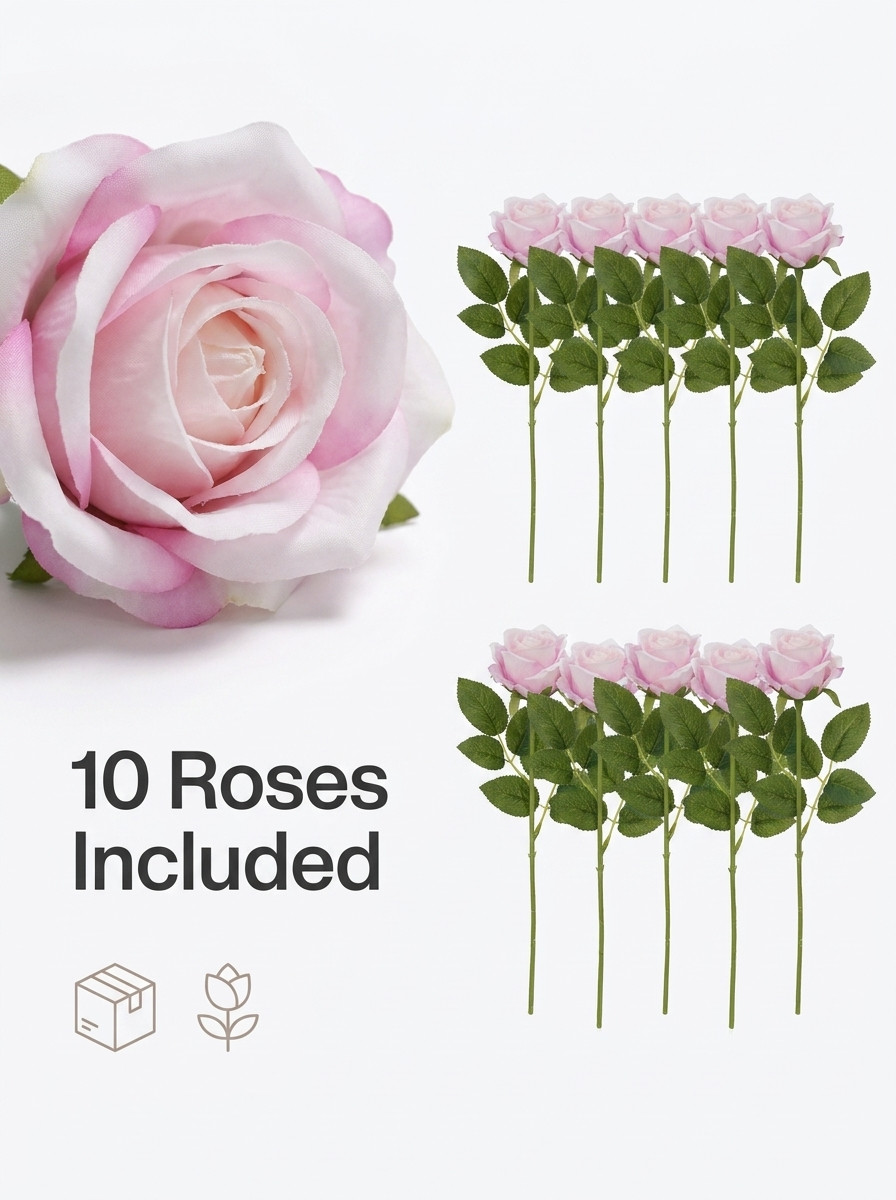 10pcs Roses Artificial Flowers Rose Flower Branch Artificial Red Roses Realis