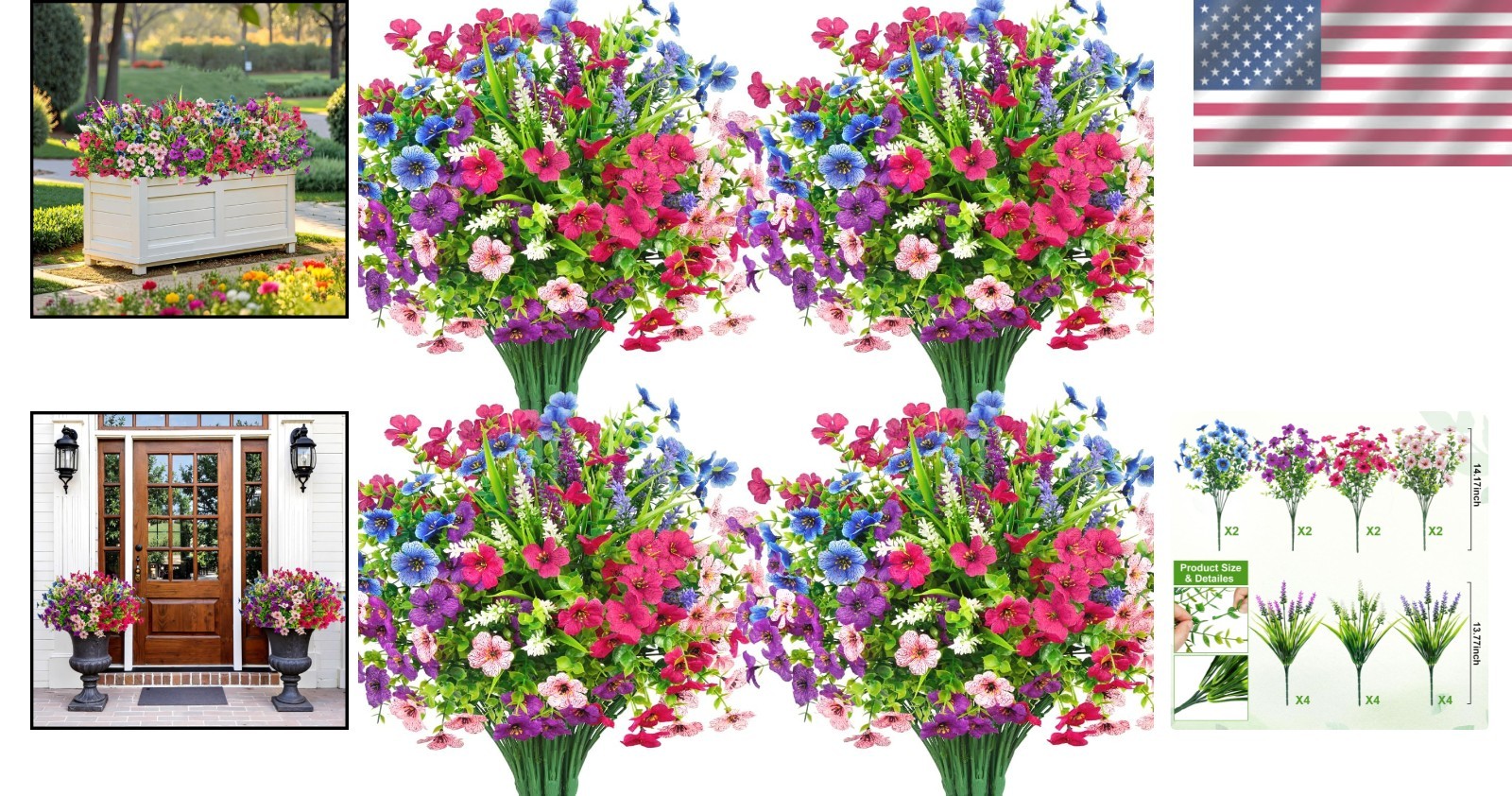 Mixed Artificial Plants Set: 20 Maintenance-Free Flowers for Indoor & Outdoor