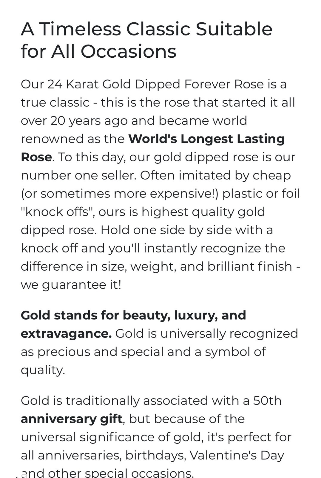 Real Rose 24K Gold Hand Dipped Forever Rose Birthday Anniversary Love!