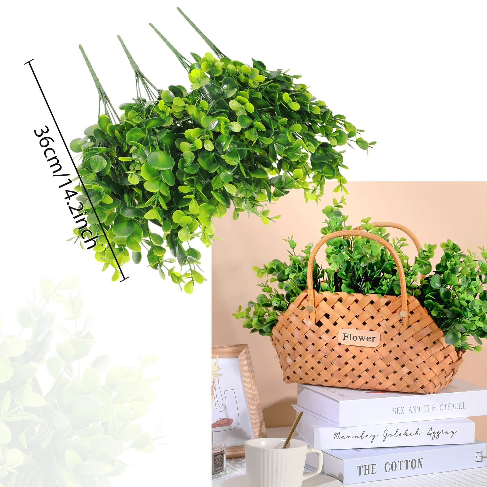 32 Pcs Artificial Plants and Flowers for Outside Hanging Fake Plants Faux Out…